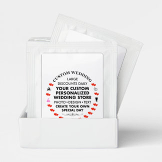 30 x BLACK TEA BAG Custom Wedding Favors Drink Mix