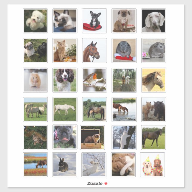 30 x Custom PHOTO Collage Scrapbooking Journal Sticker (Sheet)