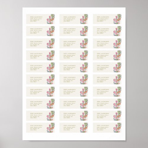 30 x Print at Home Spring floral Address Stickers
