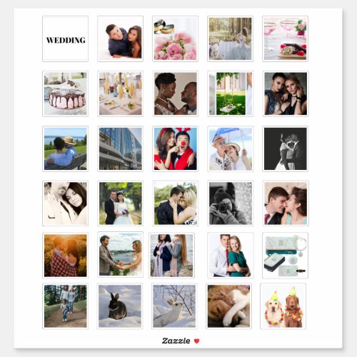 30 x WEDDING PHOTO Collage Scrapbooking Journal Sticker