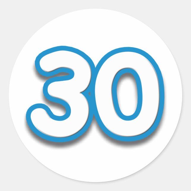 30 Year Birthday or Anniversary - Add Text Classic Round Sticker (Front)