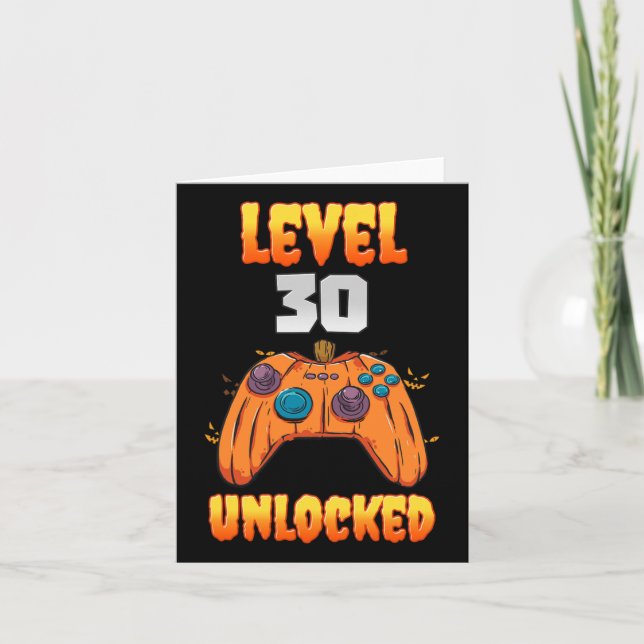 30 Year Old 30th Birthday Level 30 Unlocked Video  Card (Front)