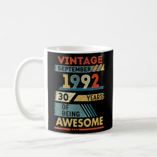 30 Year Old 30th Birthday Vintage September 1992 Coffee Mug