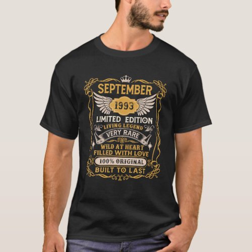 30 Year Old Awesome Since September 1993 30th T_Shirt