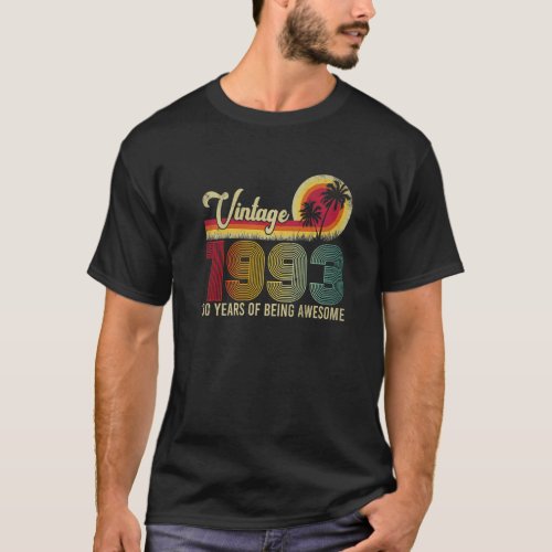 30 Year Old Retro Gift Men Women Vintage 1993 30th T_Shirt