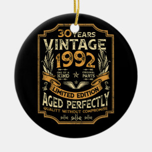 30 Year Old Vintage 1992 30th Birthday Ceramic Ornament