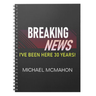 30 Year Work Anniversary 30th Employee Acrylic Notebook