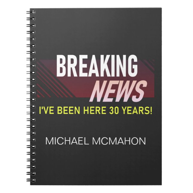 30 Year Work Anniversary 30th Employee Acrylic Notebook (Front)