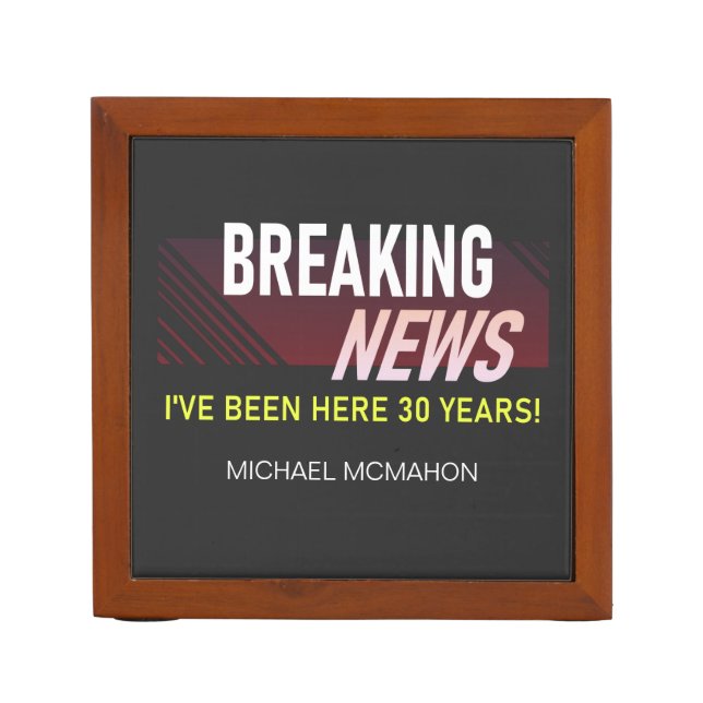 30 Year Work Anniversary 30th Employee Desk Organizer (Front)