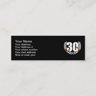 30 years 30th wedding anniversary wreath mini business card