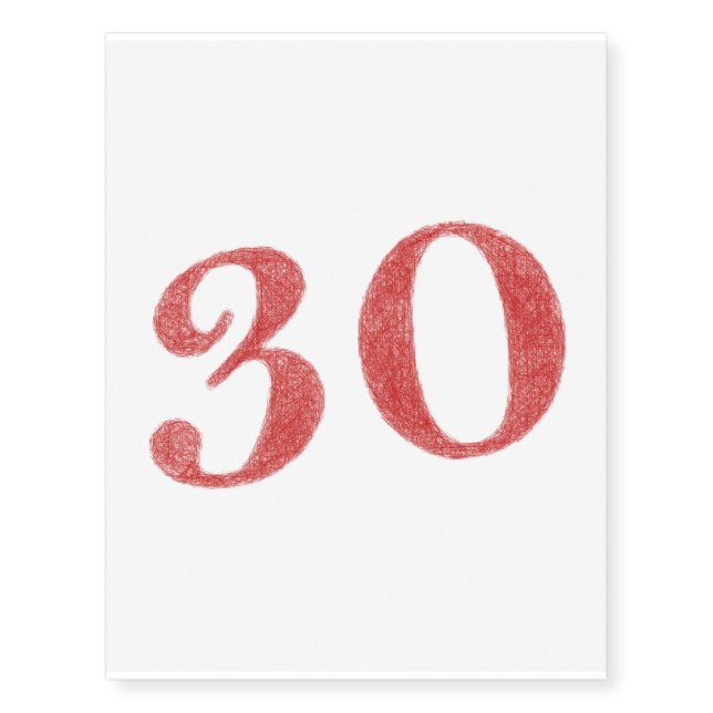 30 years anniversary temporary tattoos (Front)