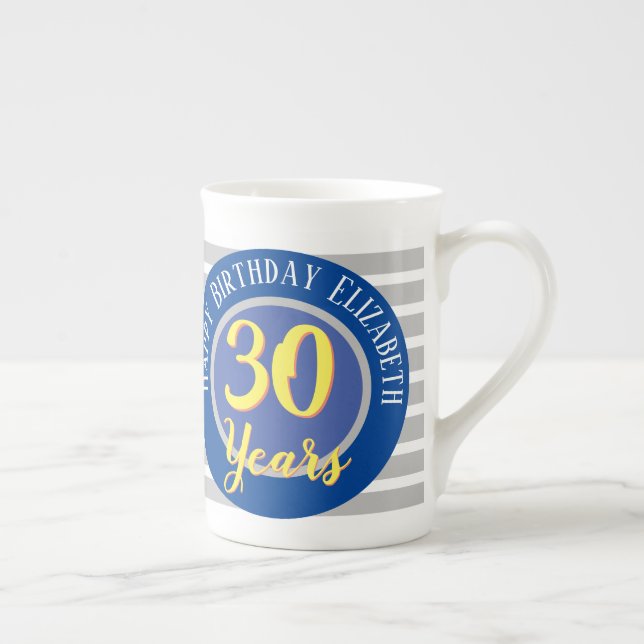 30 Years Birthday Commemorative Bone China Mug (Right)