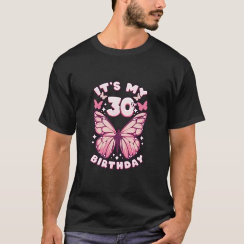 30 Years Butterflies And Number 30  T_Shirt