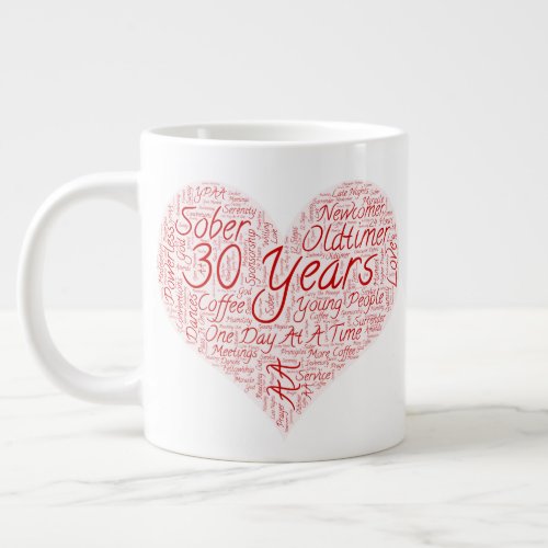 30 Years By the Grace of God Giant Coffee Mug