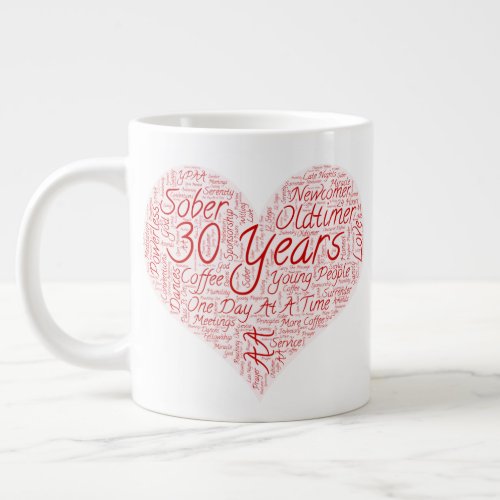 30 Years By the Grace of God Giant Coffee Mug