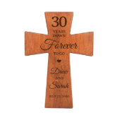 30 Years Down Forever to Go Anniversary Wall Cross (Front)