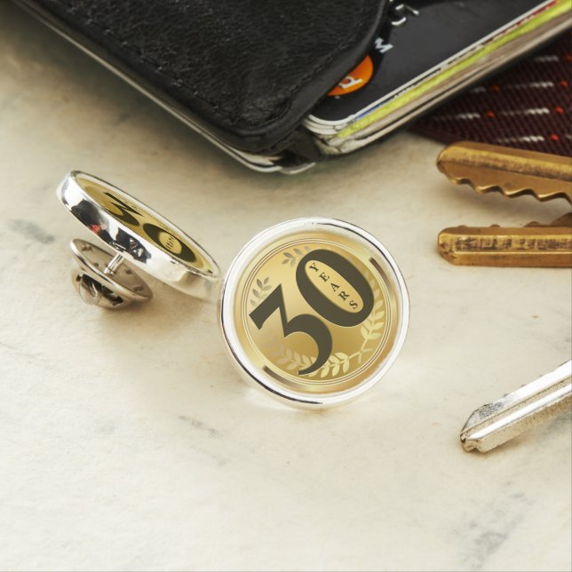 30 years employee milestone anniversary spec lapel pin (In Situ)