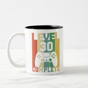 30 Years Gamer Level 30th Birthday Complete Retro Two-Tone Coffee Mug