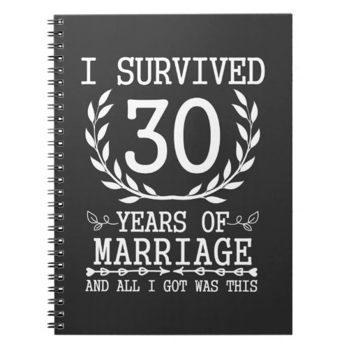 30 Years Husband Wife 30th Wedding Anniversary Notebook