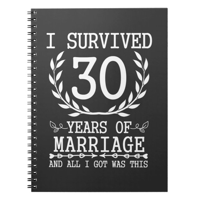 30 Years Husband Wife 30th Wedding Anniversary Notebook (Front)