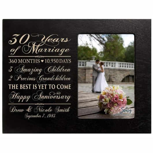 30 Years of Marriage Black Picture Frame (Front)