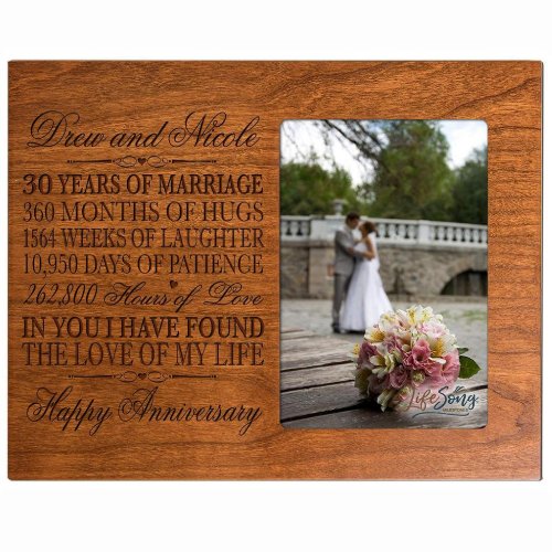 30 Years of Marriage Charming Cherry Picture Frame