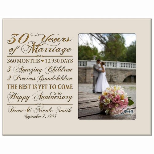 30 Years of Marriage Ivory Picture Frame