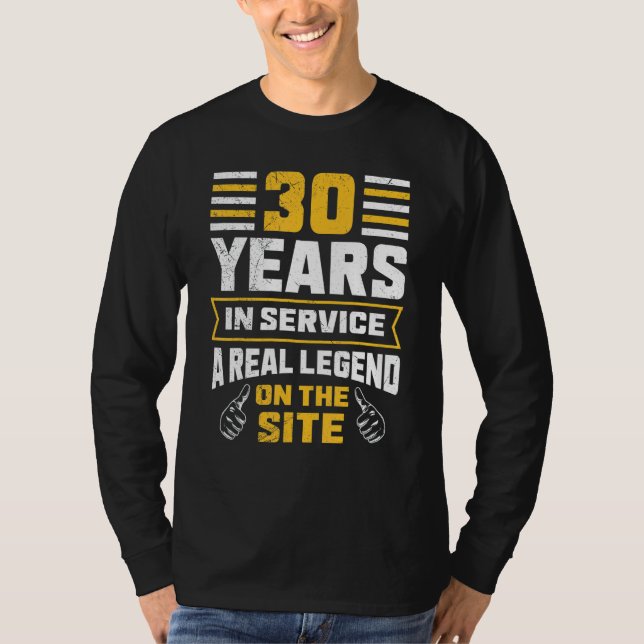 30 Years Of Service 30 Years Of Work T-Shirt (Front)