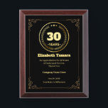 30 Years of Service – Custom Appreciation Gift Award Plaque<br><div class="desc">Honor an incredible 30-year milestone with this elegant appreciation gift. Designed to recognize loyalty, dedication, and impact, this custom piece features the recipient’s name, company, date, and a personal message — all editable to reflect your gratitude. Perfect for corporate anniversaries, retirements, or formal recognition events, this personalized gift celebrates three...</div>