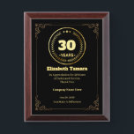 30 Years of Service – Custom Appreciation Gift Award Plaque<br><div class="desc">Honor an incredible 30-year milestone with this elegant appreciation gift. Designed to recognize loyalty, dedication, and impact, this custom piece features the recipient’s name, company, date, and a personal message — all editable to reflect your gratitude. Perfect for corporate anniversaries, retirements, or formal recognition events, this personalized gift celebrates three...</div>