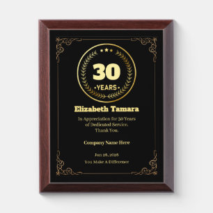 30 Years of Service – Custom Appreciation Gift Award Plaque