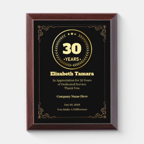 30 Years of Service – Custom Appreciation Gift