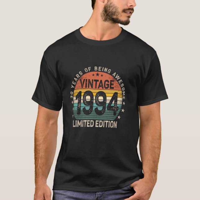 30 Years Old 1994 Vintage 30th Birthday Men Women  T-Shirt (Front)