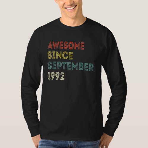 30 Years Old  Awesome Since September 1992 30th 10 T_Shirt
