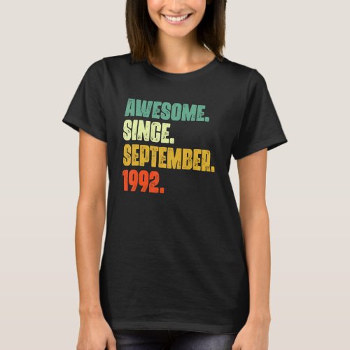 30 Years Old  Awesome Since September 1992 30th 15 T_Shirt