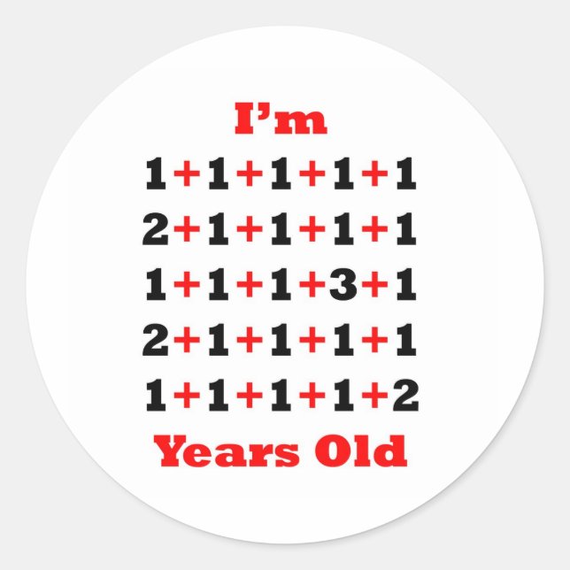 30 Years old! Blk Red Classic Round Sticker (Front)