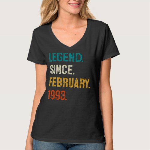 30 Years Old Gifts Legend Since February 1993 30th T_Shirt