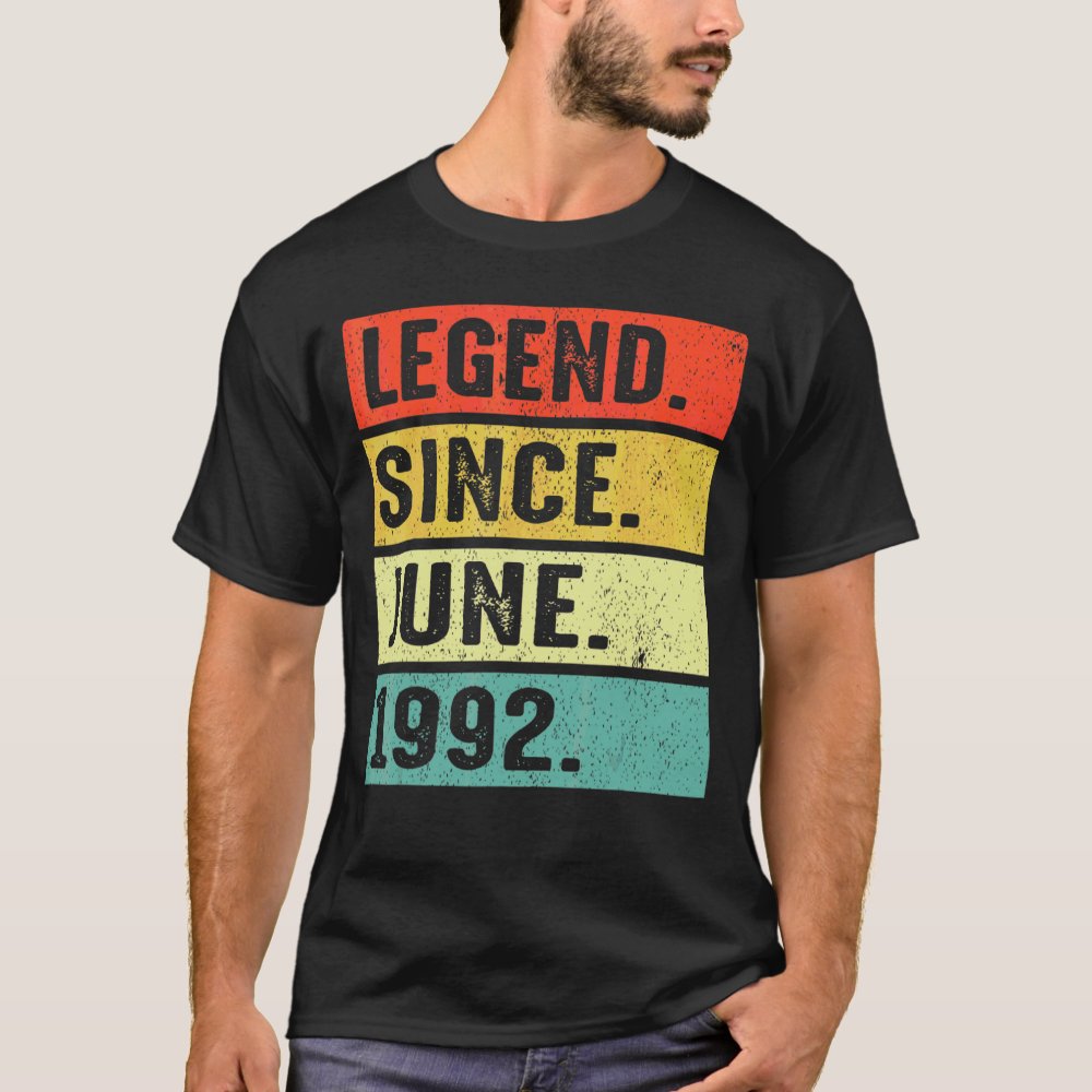 30 Years Old Legend Since June 1992 30th Birthday Personalized T-Shirt