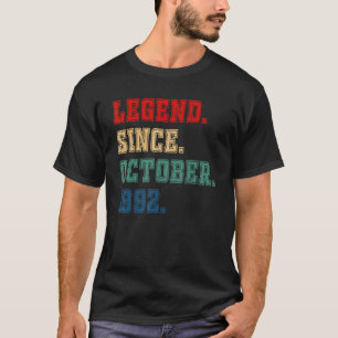 30 Years Old  Legend Since October 1992 30th Birth T-Shirt