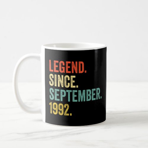 30 Years Old Legend Since September 1992 30th Birt Coffee Mug