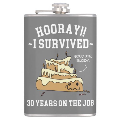 30 Years on the Job 30th Employee Anniversary Flask