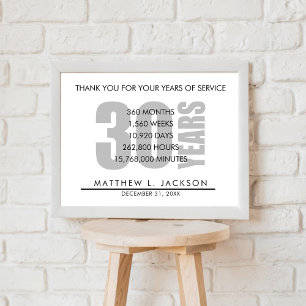 30 Years Retirement or Employee Appreciation Gift Poster