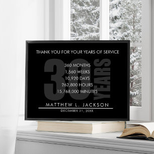 30 Years Retirement or Employee Appreciation Gift Poster