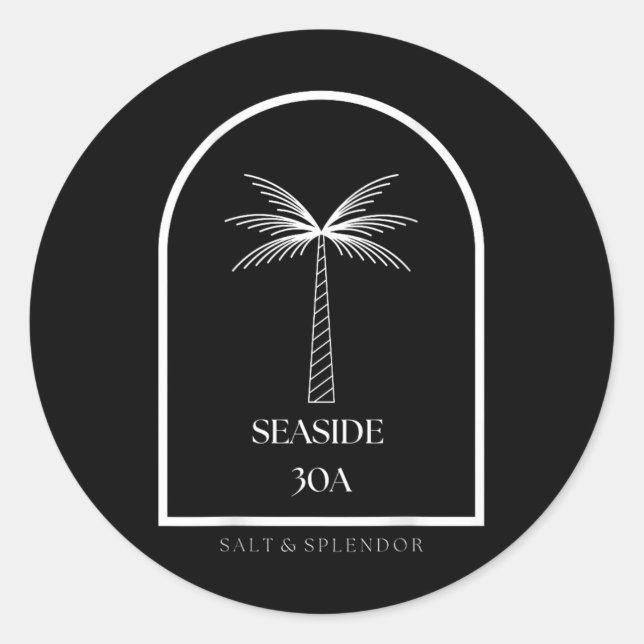30a Seaside Florida Souvenir Vacation Graphic  Classic Round Sticker (Front)