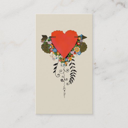 Customizable 30s Valentine Heart in Red Business Card