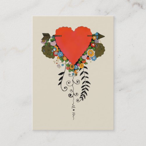 30s Valentine Heart in Red Business Card