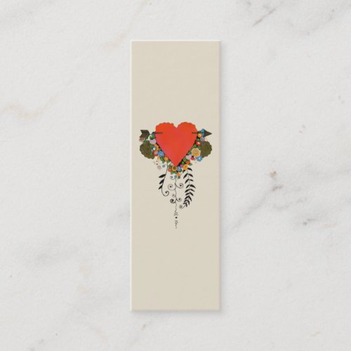 30s Valentine Heart in Red Mini Business Card