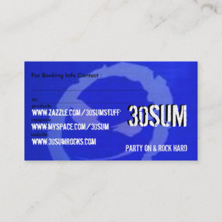 30SUM BOOKING CARD - Customized