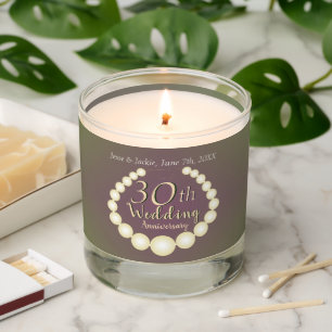 30th/12th Pearl Anniversary Scented Candle