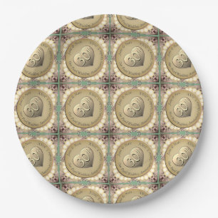 30th/12th Pearl Anniversary Sherpa Blanket Paper Plates